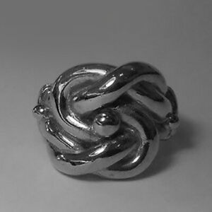 【送料無料】ジュエリー・アクセサリー メンズダブルノットリングスターリングプラチナシルバーディップサイズmens double knot anello, argento sterlingplatinum immerso, dimensioni 74g z1