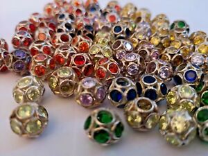 【送料無料】ジュエリー・アクセサリー シルバースターリングマルチカラークリスタルビーズアソートセレクション72 argento sterling multi colore crystal beads assortiti di selezione