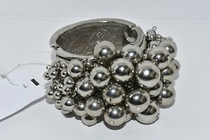 【送料無料】ジュエリー・アクセサリー オスカーデラレンタボールドビーズポルシノシルバーブレスレットビーズnuovo oscar de la renta bold perline polsino braccialetto argento perline