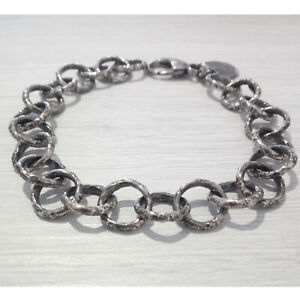 【送料無料】ジュエリー・アクセサリー シルバーブレスレットbracciale in argento brunito 925 fatto a mano bb03