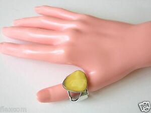 【送料無料】ジュエリー・アクセサリー シルバーリングバタースコッチネイチャーアンバートライアングルxl 900 anello argento con butterscotch natura ambra triangolo 13,4g19,1 mm