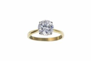 【送料無料】ジュエリー・アクセサリー ジルコンゴールドリング9ct oro 8mm anello solitario con zirconi