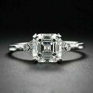 【送料無料】ジュエリー・アクセサリー カットアッシャーニアホワイトモアサニテシルバー250 kt taglio asscher vicino bianco moissanite fidanzamento anello s925 argento
