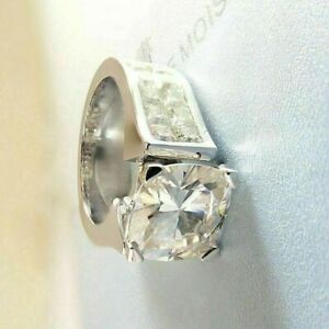 【送料無料】ジュエリー・アクセサリー モアサニテリングニアホワイトカーブエンゲージメントスターリングシルバーmoissanite anello vvs vicino bianco curvo fidanzamento 925 argento sterling 10