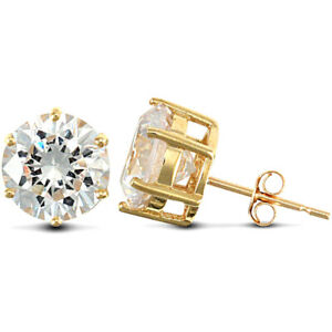 【送料無料】ジュエリー・アクセサリー キュービックゴールドジルコンロンリーイヤリングジュエルコロンドンjewelco london con zirconi cubici in oro 9ct artiglio 6 orecchini solitario, 8mm