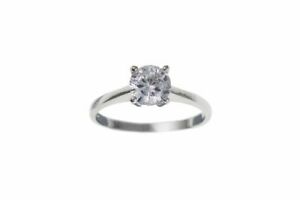 【送料無料】ジュエリー・アクセサリー ジルコンゴールドホワイトゴールドリング9ct oro bianco oro 6mm anello solitario con zirconi