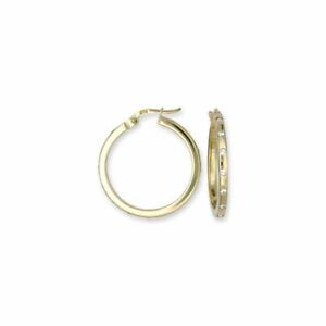 【送料無料】ジュエリー・アクセサリー イエローゴールドセットフープイヤリングジルコン9ct con zirconi cubici in oro giallo set orecchini a cerchio