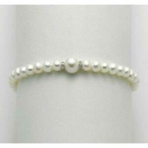 【送料無料】ジュエリー・アクセサリー ブレスレットウーマンミルナパールズラッキーチャームゴールドbracciale donna miluna perle portafortuna oro 750 pbr3073 nuovo e originale