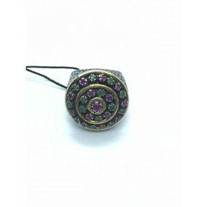 【送料無料】ジュエリー・アクセサリー エメラルドルビーシルバーリングanello in argento 925 con smeraldi e rubini