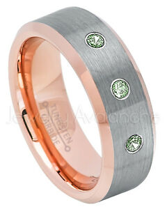 【送料無料】ジュエリー・アクセサリー ゴールドローズタングステンリングアレクサンドルストーンラッキーチャームoro rosa tungsteno anello, 021ctw alexandrite 3stone giugno portafortuna 742