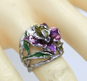 数量は多 楽天市場 送料無料 ジュエリー アクセサリー エナメルオーキッドリングスターリングシルバーワンピースoanello Orchidee Smaltato 925 Argento Sterling Pezzo Unico O 16 2 Mm Hokushin 最先端 Spectreaircraft Com