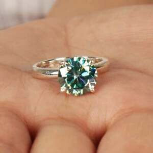 【送料無料】ジュエリー・アクセサリー モイッサニテマッシブリングホワイトゴールドグリーンエンゲージメント3 k moissanite anello massiccio 14k oro bianco fidanzamento verde