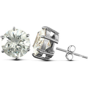 【送料無料】ジュエリー・アクセサリー ホワイトゴールドクローイヤリング9ct oro bianco cz artiglio 6 orecchini solitario, 10mm