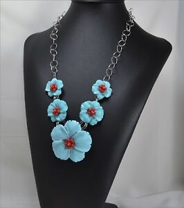 【送料無料】ジュエリー・アクセサリー シルバーネックレスターコイズペーストcollana argento fiori pasta di turchese agln 072