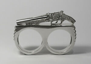 【貨物輸送無料】宝飾品・付属品 ライフルリングスターリングシルバーマン2 dichiarazione dito piccolo fucile anello, argento sterlingda uomo, 52g