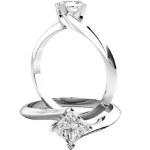 【送料無料】ジュエリー・アクセサリー プリンセスリアルモイッサニテホワイトゴールドサイズ050 kt principessa vero moissanite fidanzamento anello 14k oro bianco misura 4