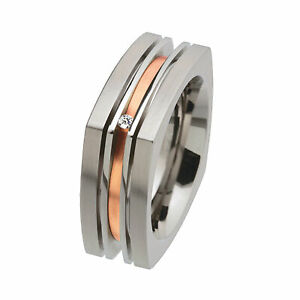 【貨物輸送無料】宝飾品・付属品 ロットゴールドデザインリングステンレスdesign serio anello r183 インチ puro rotgold 750 brillante 0,02コンピュータ断層撮影法 インチ acciaio inox larghezza 4871