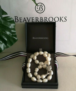 【送料無料】ジュエリー・アクセサリー ビーバーブルックスシーパールヒョウヘッドネックレス￡beaverbrooks grandi south sea pearl bianco naturale leopardo testa collana rrp ￡ 485