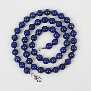 【送料無料】ジュエリー・アクセサリー ナチュラルラピスラズリネックレスラピスラズリロングハンドスタッズnaturale lapis lazuli collana 10mm lapislazzuli 10 mm 61cm lungo annodati a mano