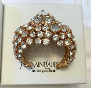 【貨物輸送無料】宝飾品・付属物 ヴィンテージクリスタルセットブレスレットトーンゴールドysl autentico vintage cristallo incastonati bracciale braccialetto tono oro