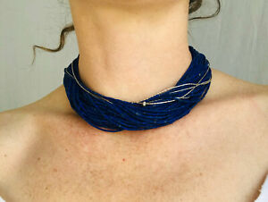 【送料無料】ジュエリー・アクセサリー ラピスラズリカレンアルジェントネックレスマルチストランドlapislazzuli e karen argento collana multi strand