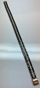 【送料無料】ジュエリー・アクセサリー シルバーブレスレットラインストーンbracciale in argento e strass