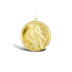 【貨物輸送無料】宝飾品・付属物 ゴールドビアデシヴォサンクリストフォロメダリオンペンダント9コンピュータ断層撮影法 oro biadesivo san cristoforo medaglione ciondolo