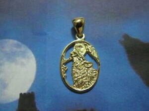 【貨物輸送無料】宝飾品・佩び物 ゴールドウルフムーンペンダントlupo e luna ciondolo インチ oro 18 kt