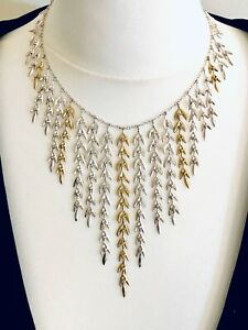 【貨物輸送無料】宝飾品・佩び物 リンクスロンドンシルバーゴールドリーフネックレスcollegamenti squisito di londra argento e oro foglia collana, 2009, mai indossato