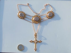 【貨物輸送無料】宝飾品・添え物 コリアーデクスラヴクロワアンシエンス電気工学エt beau collier desclave regional  croix  anciens xixeme en plaque or et email