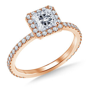 【貨物輸送無料】宝飾品・佩び物 プリンセスモイッサニテローズゴールドサイズ100 kt principessa moissanite fidanzamento fede nuziale 14k rosa oro misura 5 6