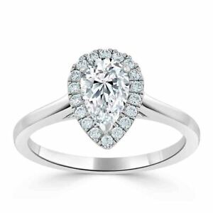 【貨物輸送無料】宝飾品・付属物 リアルカットモイッサニテソリッドホワイトゴールド130 kt pera taglio vero moissanite fidanzamento anello 14k solido bianco oro 6