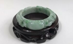 円 Sale ジュエリー アクセサリー ジェイドグリーンライトジェイドジェイトブレスレットミリメートルスタンドgiada Naturale Grado A Luce Verde Jadeite Intagliato Braccialetto 58mm 14mn Senza Stand