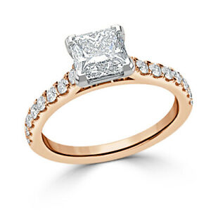 【貨物輸送無料】宝飾品・付属物 プリンセスモイッサニテローズゴールドサイズ148 kt principessa moissanite fidanzamento fede nuziale 14k oro rosa misura 5 6