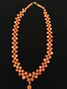 【貨物輸送無料】宝飾品・付属物 コリアーアンペルレスドコレールcollier en perles de corail