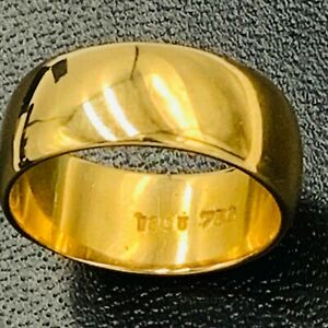【送料無料】ジュエリー・アクセサリー ソリッドプレーンポリッシュウェディングリングsolido 18ct 750 plain lucidato 8mm fede nuziale anello uk p us 7 34 l349