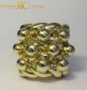 【送料無料】ジュエリー・アクセサリー キーパーソリッドファインシルバーゴールドworlds piu pesanti 3 riga keeper 925 solido argento finissimo 9ct gold immerso 218g