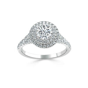 【送料無料】ジュエリー・アクセサリー ラウンドモアッサニテソリッドホワイトゴールド170 kt rotondo certificato moissanite fidanzamento anello 14k solido bianco oro