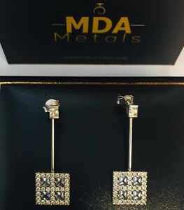【貨物輸送無料】宝飾品・付属物 ホワイトゴールドダングリングイヤリング18コンピュータ断層撮影法 oro bianco cz orecchini pendenti