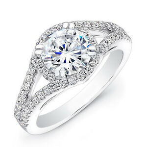 【送料無料】ジュエリー・アクセサリー ラウンドモアッサニテソリッドホワイトゴールド134 kt rotondo certificato moissanite fidanzamento anello 14k solido bianco oro