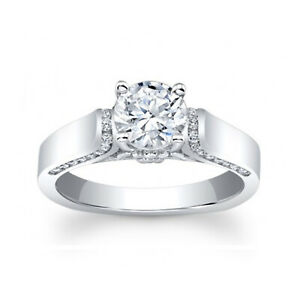 【送料無料】ジュエリー・アクセサリー ラウンドモアッサニテソリッドホワイトゴールド130 kt rotondo certificato moissanite fidanzamento anello 14k solido oro bianco 97,339円