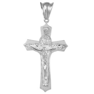 【送料無料】ジュエリー・アクセサリー ホワイトゴールドホーリートリニティペンダントoro bianco santo trinita 76cm xl crocifisso ciondolo