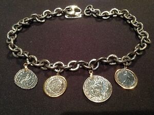 【送料無料】ジュエリー・アクセサリー カラープラタオロモネダスロマーナスシルバーゴールドローマコインネックレス