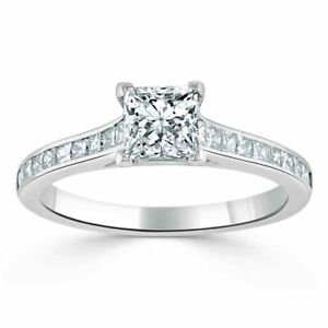 【貨物輸送無料】宝飾品・付属物 プリンセスモイッサニテホワイトゴールドサイズ175 kt principessa moissanite fidanzamento fede nuziale 14k oro bianco size 5 6