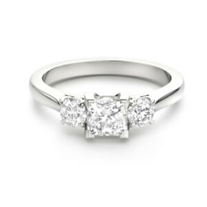 【送料無料】ジュエリー・アクセサリー プリンセスリアルモイッサニテマッシブホワイトゴールド200 kt principessa vero moissanite fidanzamento anello 14k massiccio oro bianco