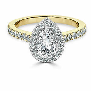 【送料無料】ジュエリー・アクセサリー リアルカットペラモイッサニテリングエンゲージメントソリッドイエローゴールド160 kt pera taglio vero moissanite fidanzamento anello 14k solido oro giallo 6