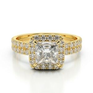 【貨物輸送無料】宝飾品・付属物 プリンセスモイッサニテイエローゴールドサイズ168 kt principessa moissanite fidanzamento fede nuziale 14k oro giallo size 5 6