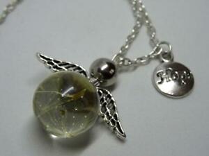【送料無料】ジュエリー・アクセサリー タンポポシャワートップネックレスcollana con angelo con semi di tarassaco sione naturali essiccati regalo p