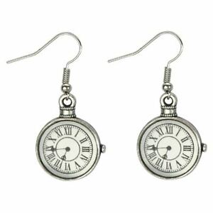 【送料無料】ジュエリー・アクセサリー ヴィンテージウォッチデザインドロップイヤリングシルバーvintage orologio design orecchini a goccia argento