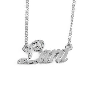 【送料無料】ジュエリー・アクセサリー ネックレスホワイトゴールドメッキラインストーンチェコクリスタルcollana con nome lara 18ct bianco oro placcatostrass cecoregalo di cristallo